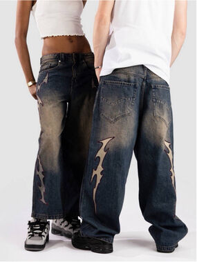 Vitriol Void Bite Jeans Unisex 28x26 Baggy Y2K Streetwear Skate Goth